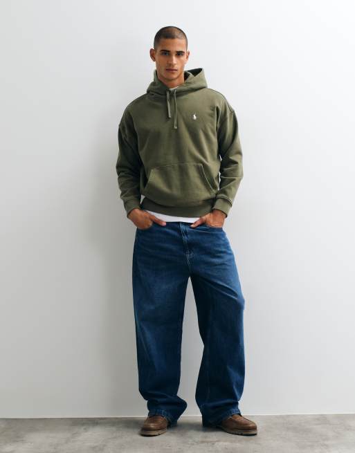Polo Ralph Lauren script logo back print heavyweight hoodie in khaki, 2 of 5