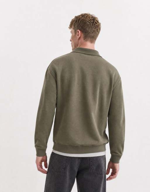Polo Ralph Lauren script logo heavyweight polo sweatshirt in khaki, 9 of 10