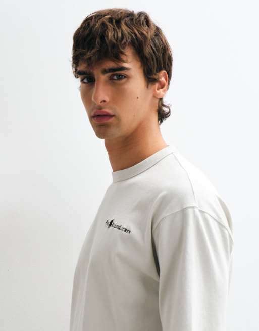 Polo Ralph Lauren script logo heavyweight t-shirt in off white, 5 of 5