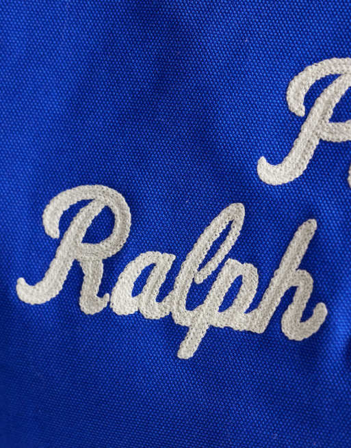 Polo Ralph Lauren script logo large canvas tote bag in electric blue, 3 of 4