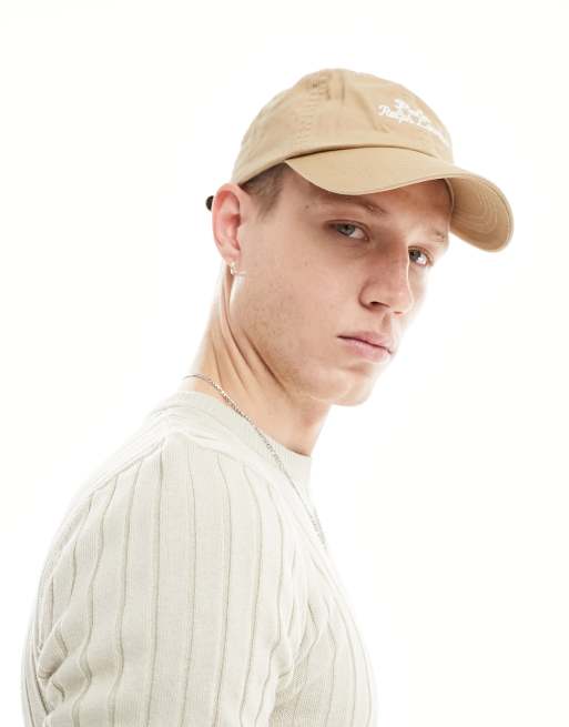 Polo Ralph Lauren script logo twill baseball cap in tan