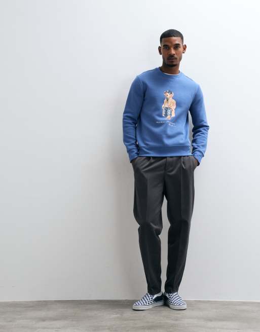 Polo Ralph Lauren seasonal bear print sweatshirt in blue, 4 of 5