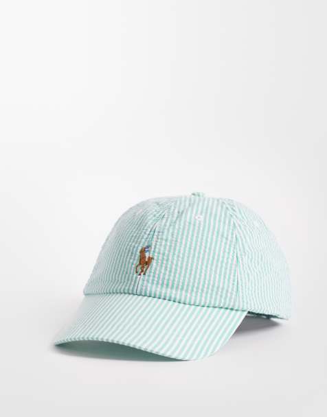 Polo Ralph Lauren - Seersucker baseballpet met icoonlogo in groen - view 1