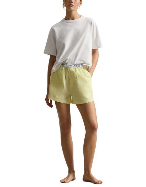 Polo Ralph Lauren seersucker separate sleep boxer with elastic in yellow stripe in white x lemon verbina - YELLOW - view 1