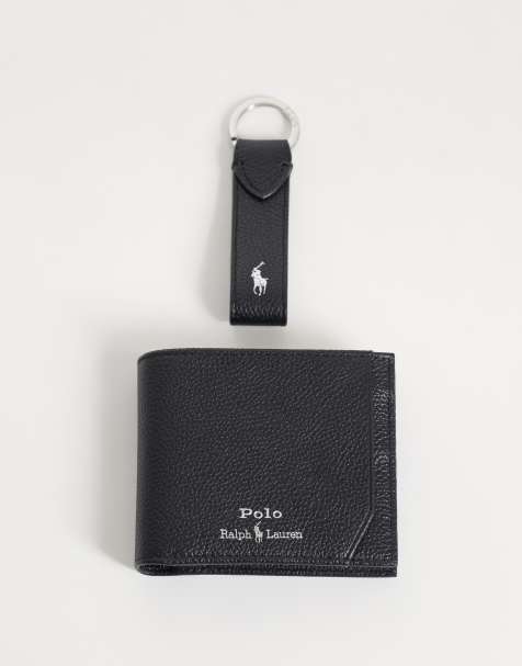 Polo Ralph Lauren set portafoglio in pelle zigrinata nero - view 1