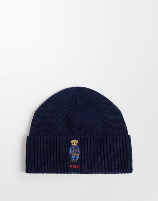 Polo Ralph Lauren set regalo con sciarpa e berretto con stampa orso blu navy, 3 di 3