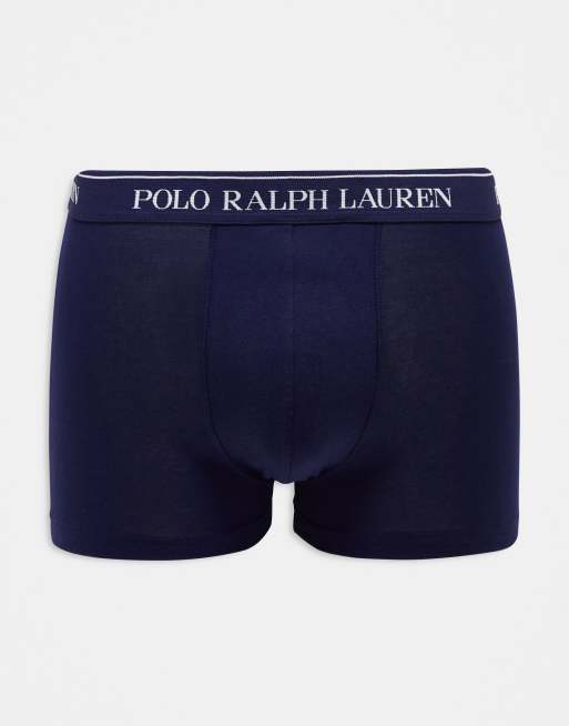 Polo Ralph Lauren - Set van 3 boxershorts in marineblauw bedekt met logo, in geel en in marineblauw