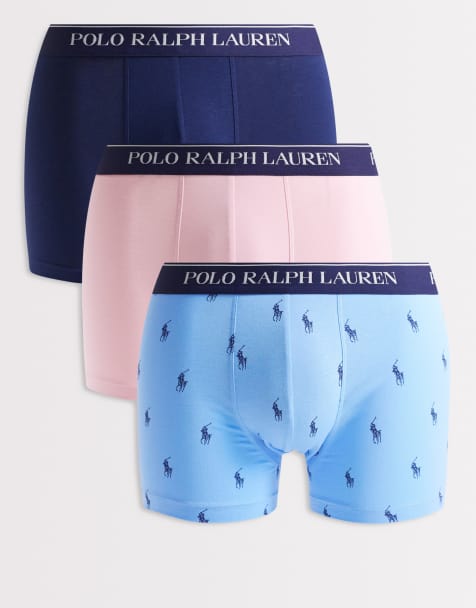 Polo Ralph Lauren - Set van 3 boxershorts met logo's in roze en blauw - view 1