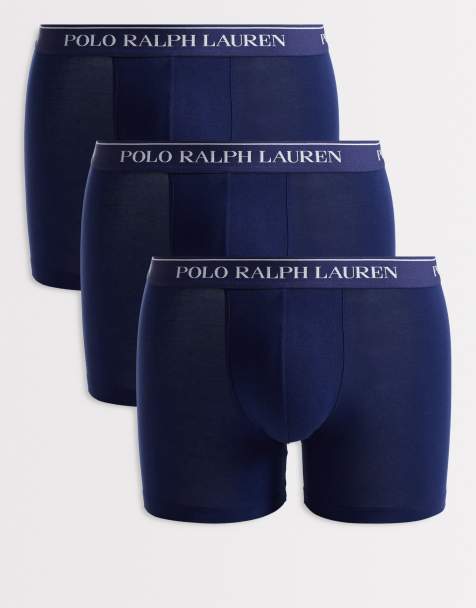 Polo Ralph Lauren - Set van 3 boxershorts van stretchkatoen in marineblauw - view 1