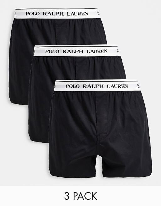 Polo Ralph Lauren - Set van 3 geweven boxershorts in zwart met logo op de  tailleband | ASOS boxershort polo ralph lauren
