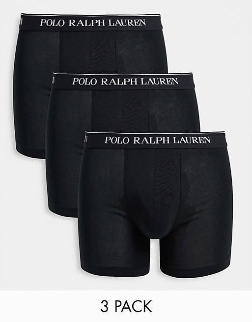 Polo Ralph Lauren - Set van 3 langere boxershorts in zwart