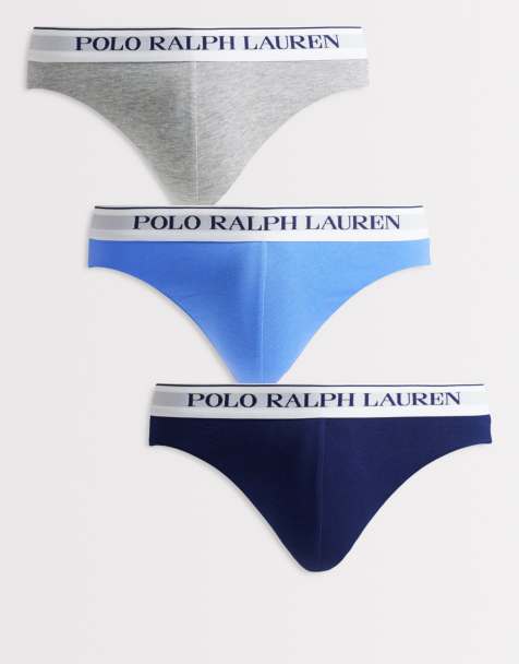 Polo Ralph Lauren - Set van 3 onderbroeken in blauw, marineblauw en grijs - view 1