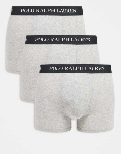 Polo Ralph Lauren - Set van 3 paar klassieke boxershorts met contrasterende logotailleband in gemêleerd grijs
