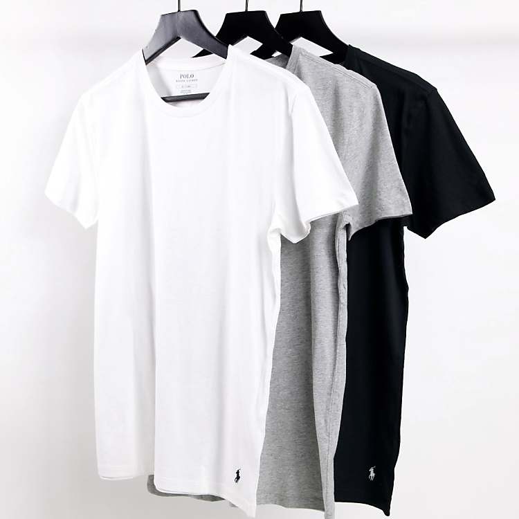 Polo Ralph Lauren - Set van 3 T-shirts met pony-logo in zwart/grijs/wit |  ASOS polo ralph lauren 3