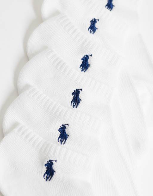 Polo Ralph Lauren set van 6 logolage sneakersokken in wit, 3 van 3