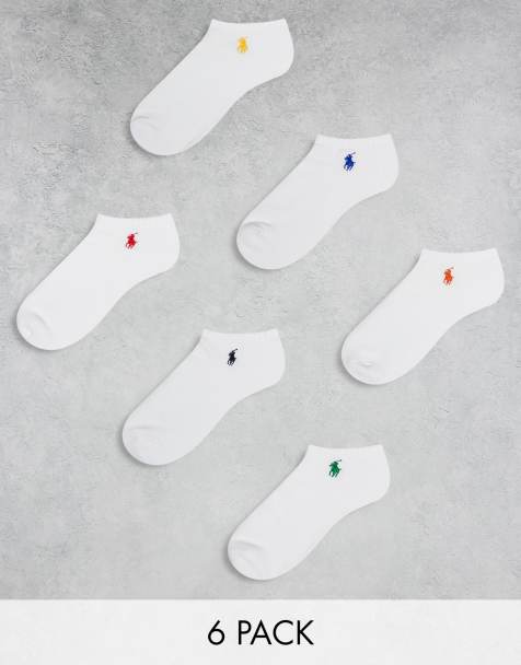 Polo Ralph Lauren - Set van 6 paar sokken met veelkleurig logo in wit - view 1