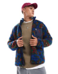 [Polo Ralph Lauren] Polo Ralph Lauren sherpa borg paisley print jacket in royal blue S MBLUE