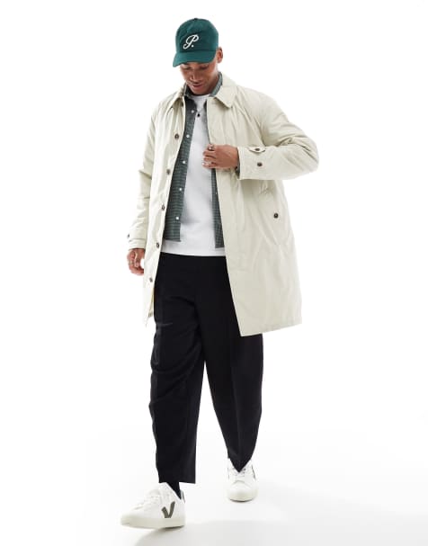 Polo Ralph Lauren shield logo lined walking coat in stone grey - view 1
