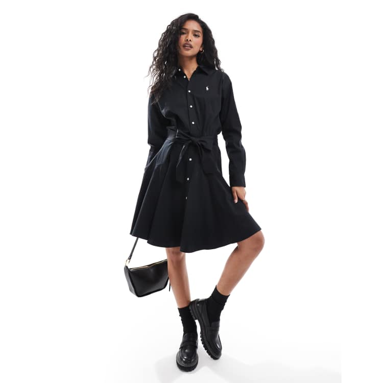 ralph lauren black shirt dress Black Long Sleeve Day Dress by Polo Ralph Lauren