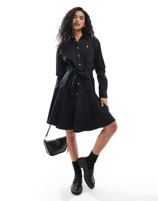 Ralph lauren black shirt dress best sale