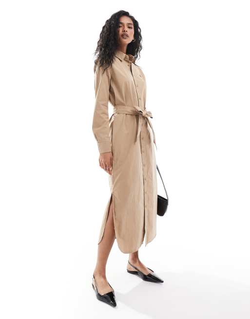 Tan shirt dress online