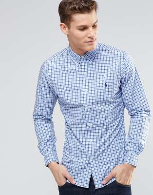 blue check ralph lauren shirt