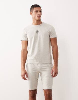 Polo Ralph Lauren - Short confort coupe slim avec logo à la taille - Gris chiné