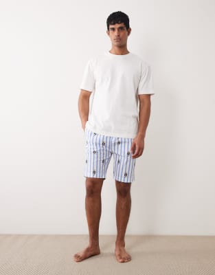 Polo Ralph Lauren - Short de nuit rayé à motif Polo Bear - Bleu-Bleu marine