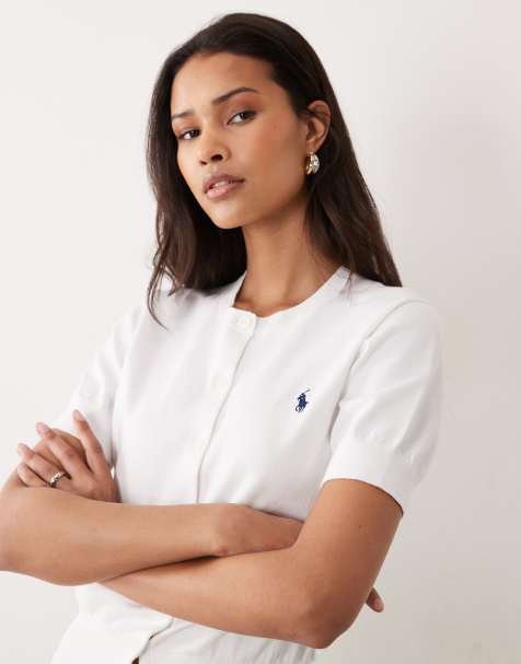 Polo Ralph Lauren short sleeve cardigan in white - view 1