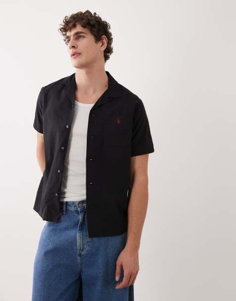 Polo Ralph Lauren short sleeve cotton shirt in black