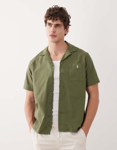 Polo Ralph Lauren short sleeve cotton shirt in khaki