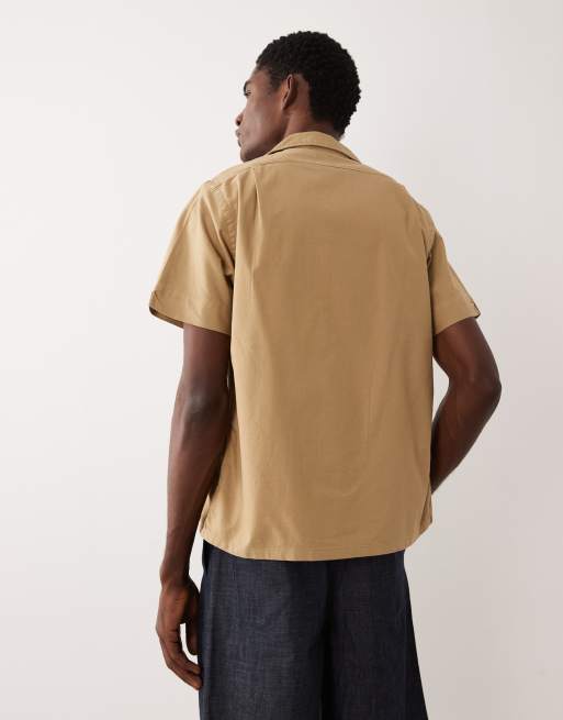 Polo Ralph Lauren short sleeve cotton shirt in tan, 5 of 5