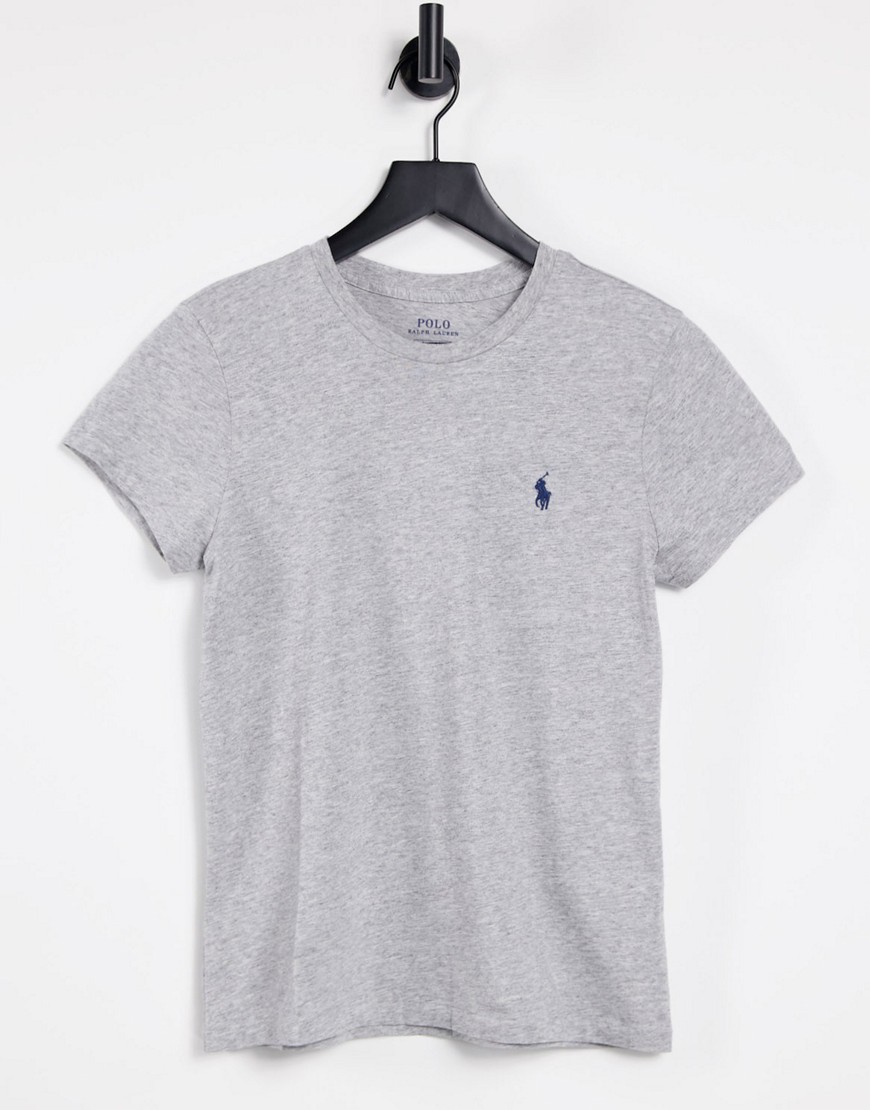 polo ralph lauren short sleeve logo t shirt in grey