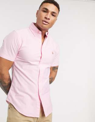 ralph lauren short sleeve shirt pink