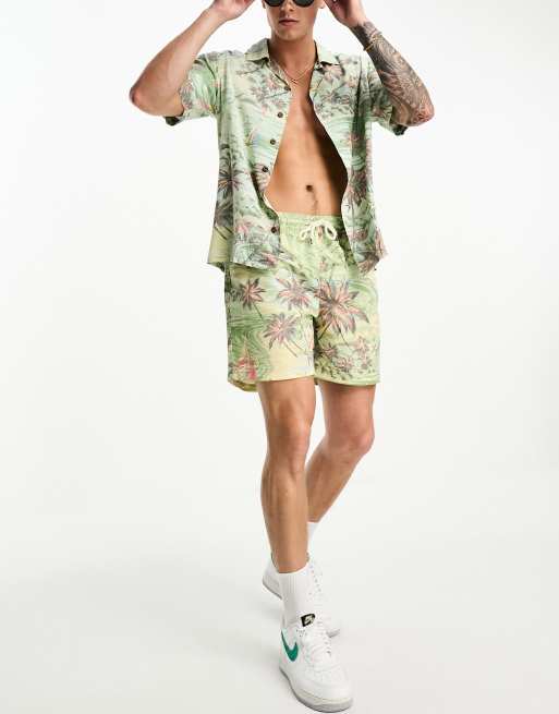 Polo Ralph Lauren short sleeve revere collar beach print rayon shirt classic fit in multi (part of a set)