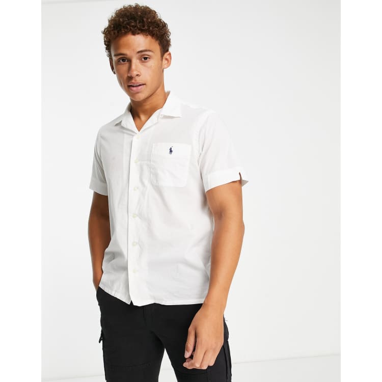 Mens white ralph store lauren short sleeve shirt