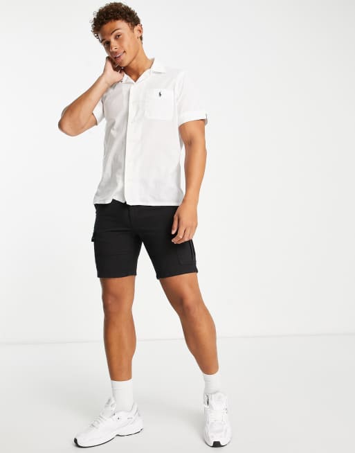 white polo with shorts