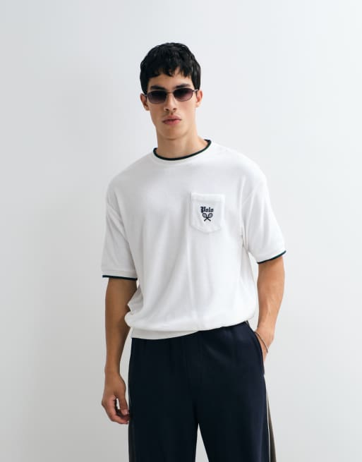 Polo Ralph Lauren short sleeve terry relaxed fit top in white, 4 of 5