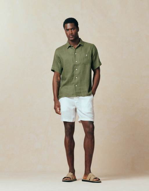 Polo Ralph Lauren - Short van geverfd linnen in wit, 3 van 5