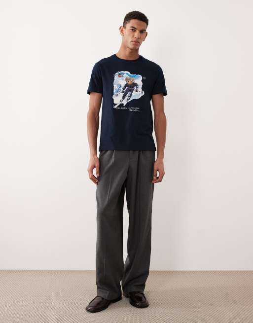 Polo Ralph Lauren ski bear print custom fit t-shirt in navy, 2 of 5
