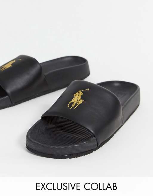 Ralph lauren 2025 black sliders