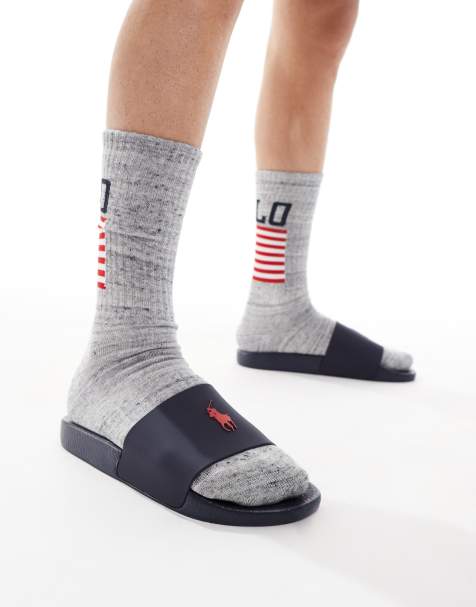 Polo Ralph Lauren slider in navy with red logo - view 1