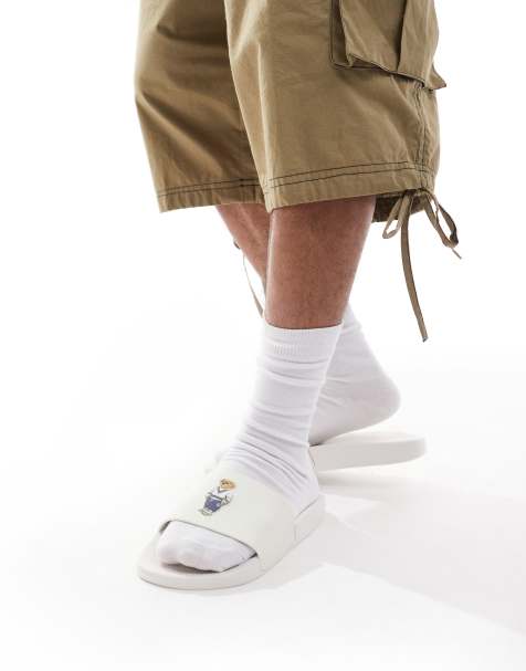 Polo Ralph Lauren – Slider in Wollweiß mit Bär-Logo - view 1