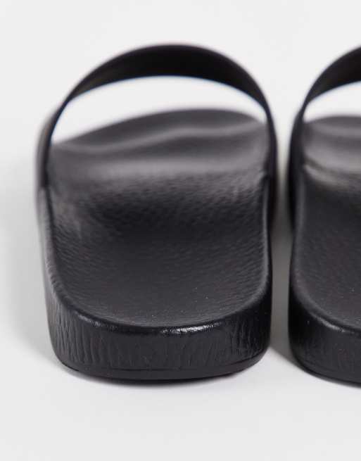 Polo Ralph Lauren sliders in black with pony logo