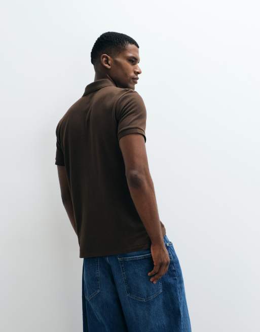 Polo Ralph Lauren slim custom knit short sleeve in brown, 5 of 5