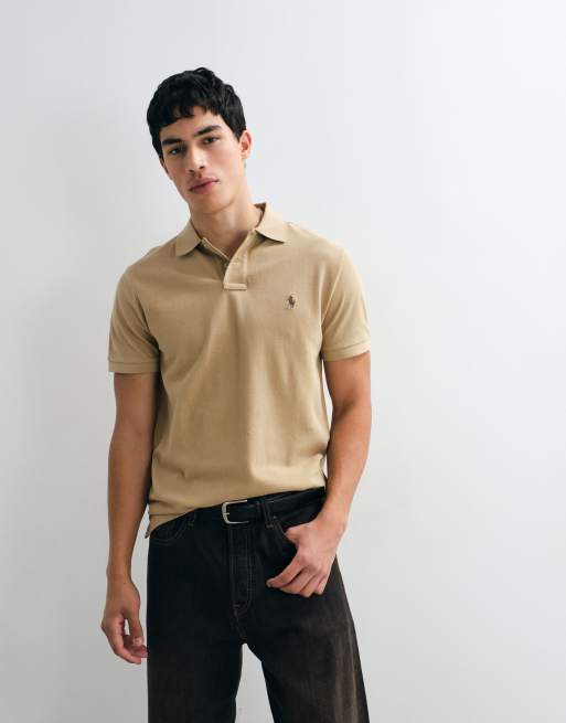Polo Ralph Lauren slim custom knit short sleeve in khaki, 5 of 5