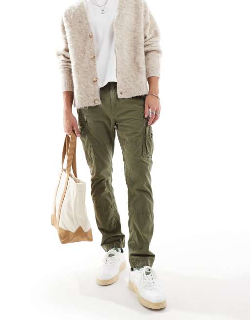 Polo Ralph Lauren - Slim-fit cargobroek van slub canvas in olijfgroen