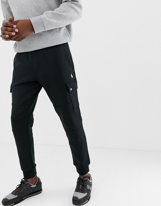 Polo Ralph Lauren slim fit cuffed joggers with cargo pockets in black
