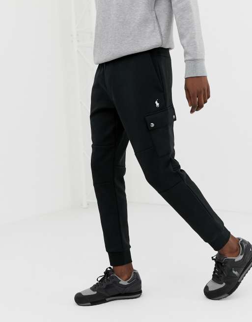 Polo Ralph Lauren slim fit cuffed joggers with cargo pockets in black