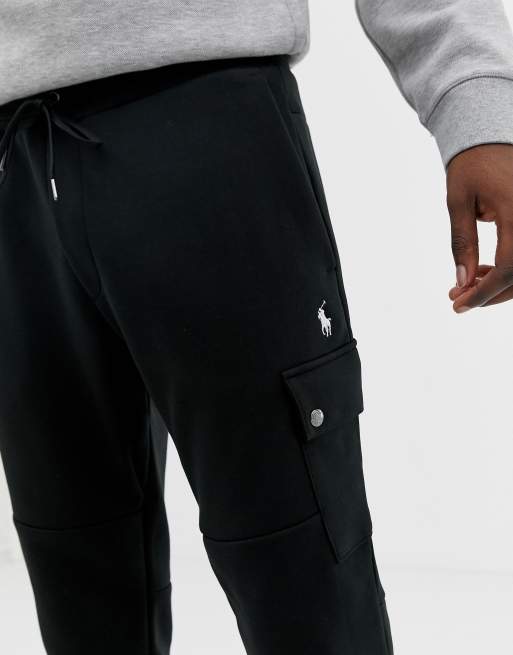 Polo Ralph Lauren Sport ASOS exclusive logo cuffed tracksuit pants in black